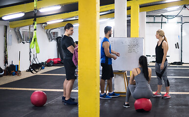 Image showing athletes getting instructions from trainer