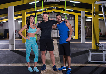 Image showing portrait of athletes at cross fitness gym