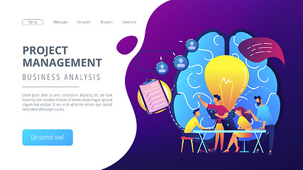 Image showing Project management concept landing page.