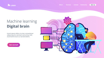 Image showing Artificial intelligence concept vector landing page.