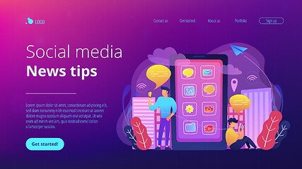 Image showing Social media and news tips landing page.