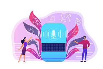 Image showing Smart speaker apps marketplace concept vector illustration.