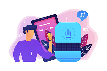 Image showing Music playback and music streaming concept vector illustration.