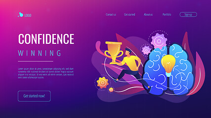 Image showing Confidence and winning concept landing page.