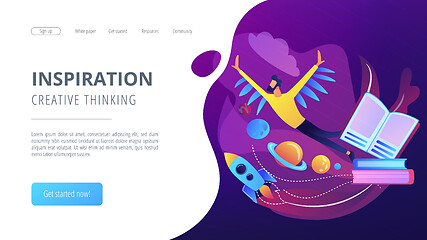 Image showing Inspiration and creative thinking landing page.