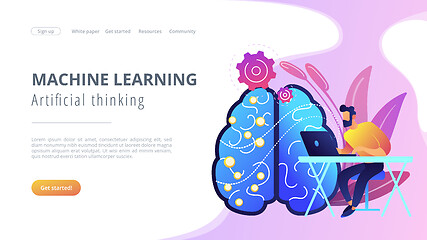 Image showing Artificial intelligence concept vector landing page.