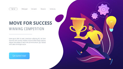 Image showing Move for success and winning competition landing page.