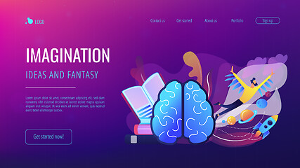 Image showing Imagination, ideas and fantasy landing page.