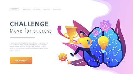 Image showing Challenge and move for success concept landing page.