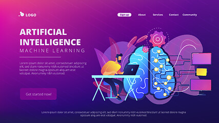 Image showing Artificial intelligence concept vector landing page.