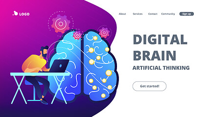 Image showing Artificial intelligence concept vector landing page.