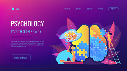 Image showing Psychotherapy and psychology landing page.