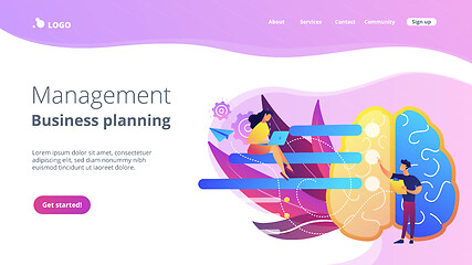 Image showing Management and business planning landing page.