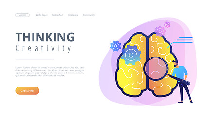 Image showing Thinking and creativity concept landing page.