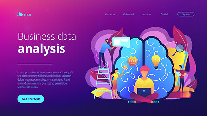 Image showing Business intelligence concept vector landing page.