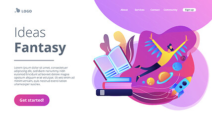 Image showing Ideas and fantasy concept landing page.