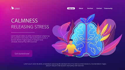 Image showing Calmness and releasing stress concept landing page.