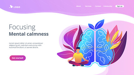 Image showing Focusing and mental calmness landing page.