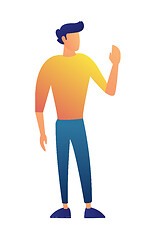 Image showing Young businessman waving his hand vector illustration.