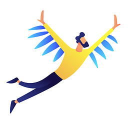 Image showing Businessman flying up vector illustration.