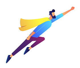 Image showing Businessman flying up in superhero suit vector illustration.