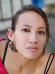 Image showing Outdoor portrait of young asian american woman