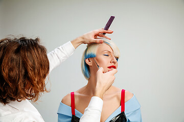 Image showing Picture showing adult woman at the hair salon