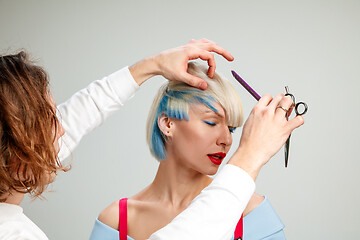 Image showing Picture showing adult woman at the hair salon