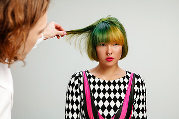 Image showing Picture showing adult woman at the hair salon