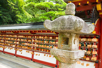 Image showing Japanese Stone lantern in Temple