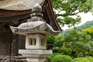 Image showing Stone lantern in the garden