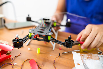 Image showing Flying Drone building