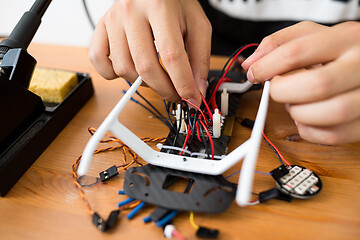 Image showing Flying Drone building