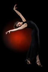 Image showing girl dancer in tango dress