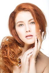 Image showing girl with beautiful long red hair