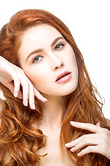 Image showing girl with beautiful long red hair