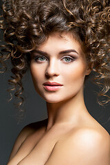 Image showing beautiful girl with curly hairdo