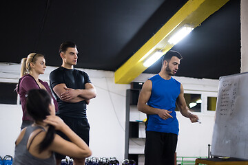 Image showing athletes getting instructions from trainer