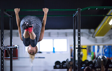 Image showing woman doing abs exercises