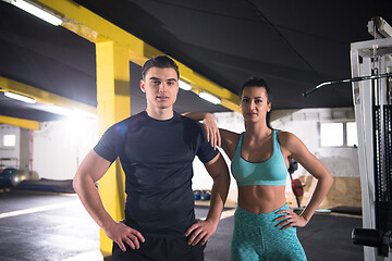 Image showing portrait of athletes at cross fitness gym