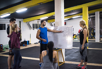 Image showing athletes getting instructions from trainer