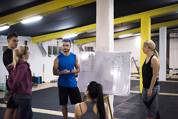 Image showing athletes getting instructions from trainer