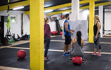 Image showing athletes getting instructions from trainer