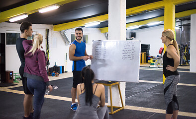 Image showing athletes getting instructions from trainer