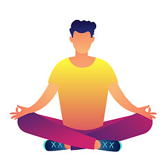 Image showing Office worker sitting in lotus pose vector illustration.