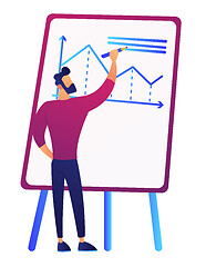 Image showing Businessman drawing growth chart on board vector illustration.