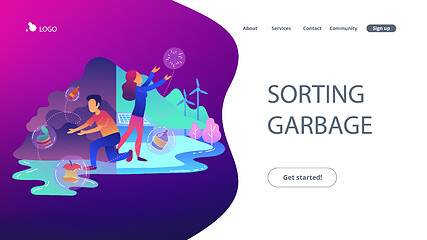 Image showing Sorting garbage landing page.