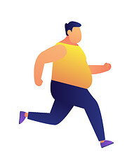 Image showing Overweight man jogging vector illustration.