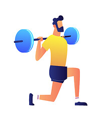 Image showing Athlet lifting barbell vector illustration.