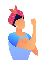 Image showing Woman showing biceps vector illustration.